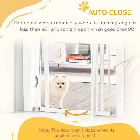 Pet Metal Safety Gate Pressure Fitted Stair Barrier for Dog Expandable with Auto-Close Door Double Locking System 74cm to 84 cm, PawHut,