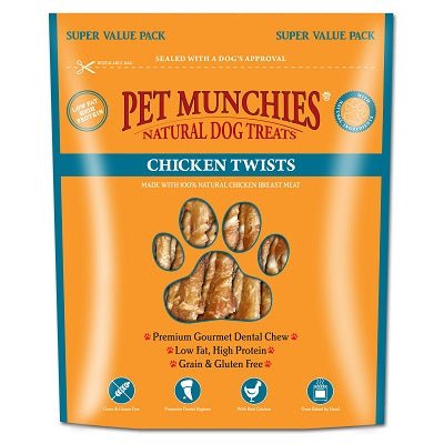 Pet Munchies Chicken Twists Dog Treat 3 x 290g, Pet Munchies,