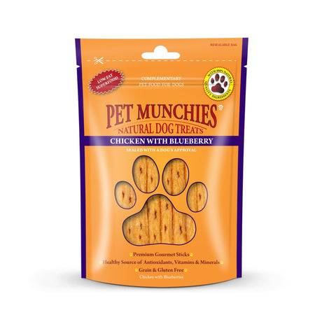 Pet Munchies Chicken with Blueberry Dog Treats 8 x 80g, Pet Munchies,