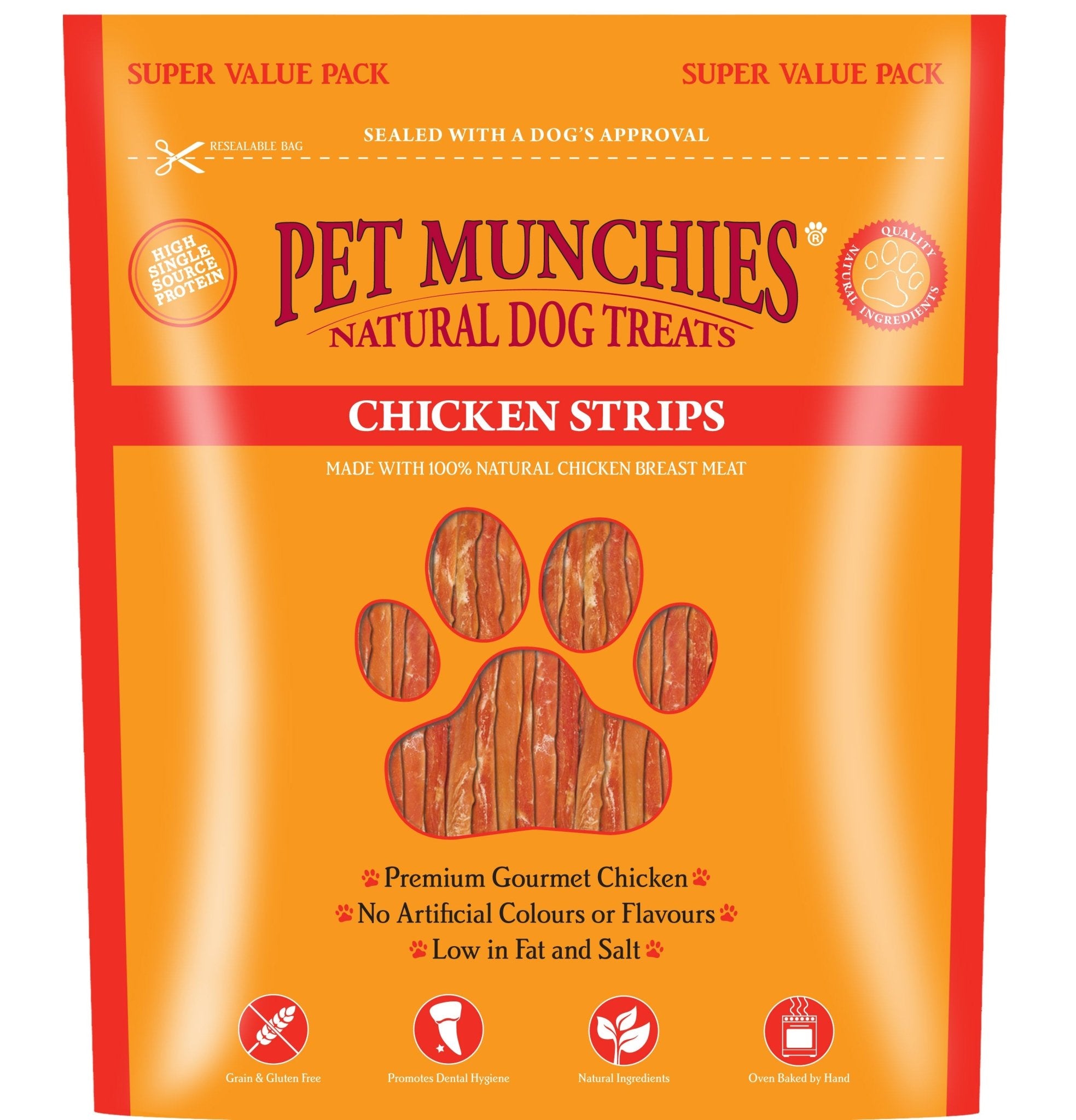 Pet Munchies Dog Treat Chicken Strips 3x320g, Pet Munchies,