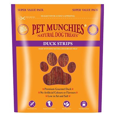 Pet Munchies Dog Treat Duck Strips 3x320g, Pet Munchies,