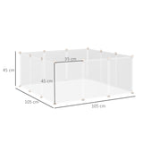 Pet Playpen for Small Animals, Portable Plastic Fence 12 Panels for Rabbits, Chinchilla, Guinea Pig, PawHut,