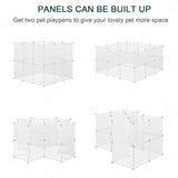 Pet Playpen for Small Animals, Portable Plastic Fence 12 Panels for Rabbits, Chinchilla, Guinea Pig, PawHut,