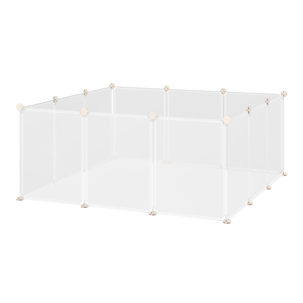 Pet Playpen for Small Animals, Portable Plastic Fence 12 Panels for Rabbits, Chinchilla, Guinea Pig, PawHut,