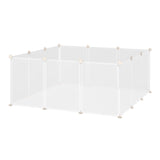 Pet Playpen for Small Animals, Portable Plastic Fence 12 Panels for Rabbits, Chinchilla, Guinea Pig, PawHut,