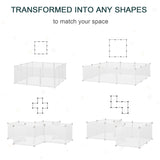 Pet Playpen for Small Animals, Portable Plastic Fence 12 Panels for Rabbits, Chinchilla, Guinea Pig, PawHut,