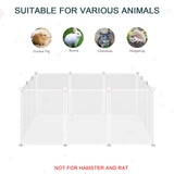 Pet Playpen for Small Animals, Portable Plastic Fence 12 Panels for Rabbits, Chinchilla, Guinea Pig, PawHut,