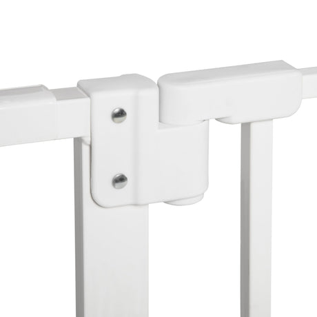 Pet Safety Gate Dog Barrier for Doorways, Corridors, Staircases with Three Extensions and Adjustable Screws, PawHut, Black