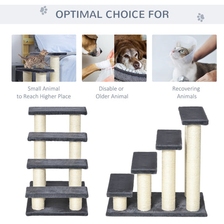 Pet Stairs 4 Steps Older Animal Climb Ladder, PawHut,