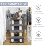 Pet Stairs 4 Steps Older Animal Climb Ladder, PawHut,