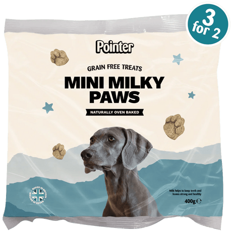 Pointer Mini Milky Paws Grain Free Dog Treats 6 x 400g, Pointer,