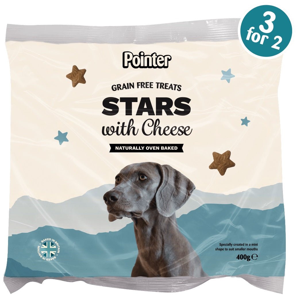 Pointer Stars with Cheese Grain Free Dog Treats 6 x 400g, Pointer,