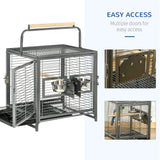 Portable Parrot Travel Cage with Handle & Accessories, PawHut,