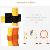 Portable Pet Agility Training Obstacle Set for Dogs w/ Adjustable High Jumping Pole, Jumping Ring, Turnstile poles, Tunnel, PawHut,