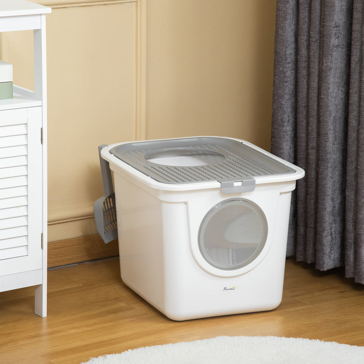 Practical Cat Litter Box with Easy-Clean Features and Odour Control, PawHut,