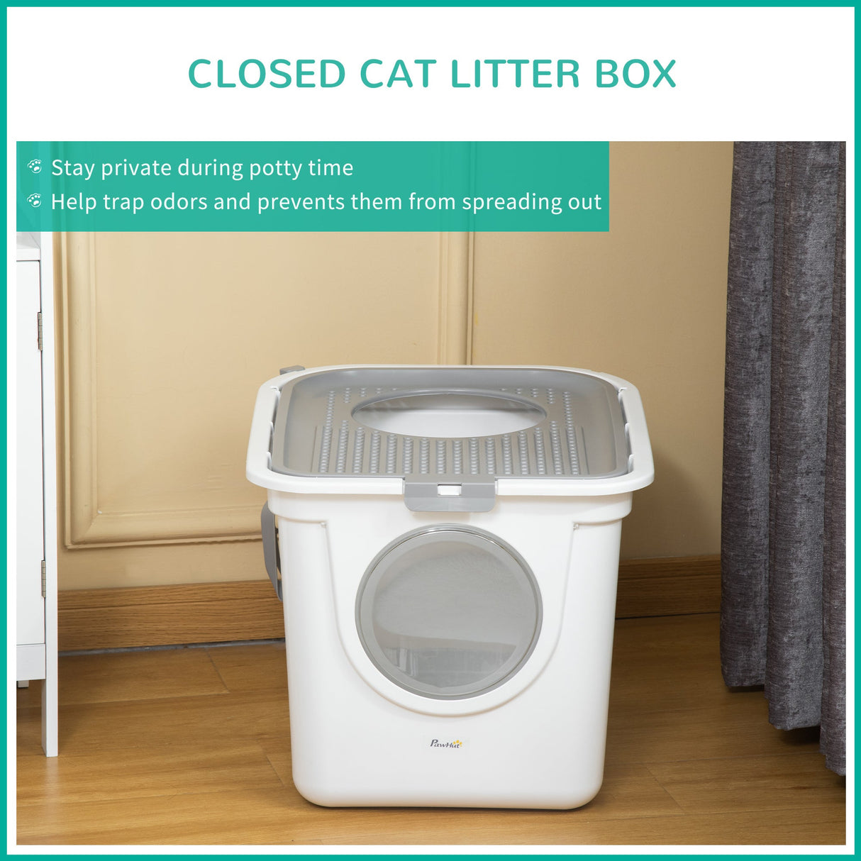 Practical Cat Litter Box with Easy-Clean Features and Odour Control, PawHut,