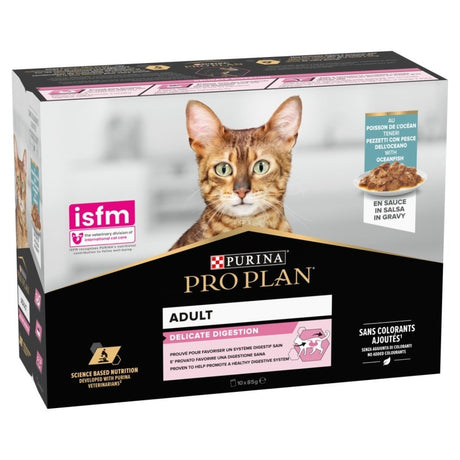 Pro Plan Adult 1+ Delicate Digestion with Ocean Fish Gravy Pouches 4x (10x85g), Pro Plan,