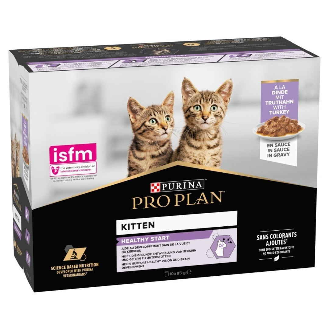 Pro Plan Healthy Start Kitten Wet Cat Food Turkey Pouches 4x (10x85g), Pro Plan,