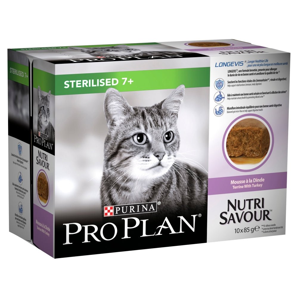 Pro Plan NutriSavour Sterilised Senior 7+ Turkey Pouches 4x (10x85g), Pro Plan,