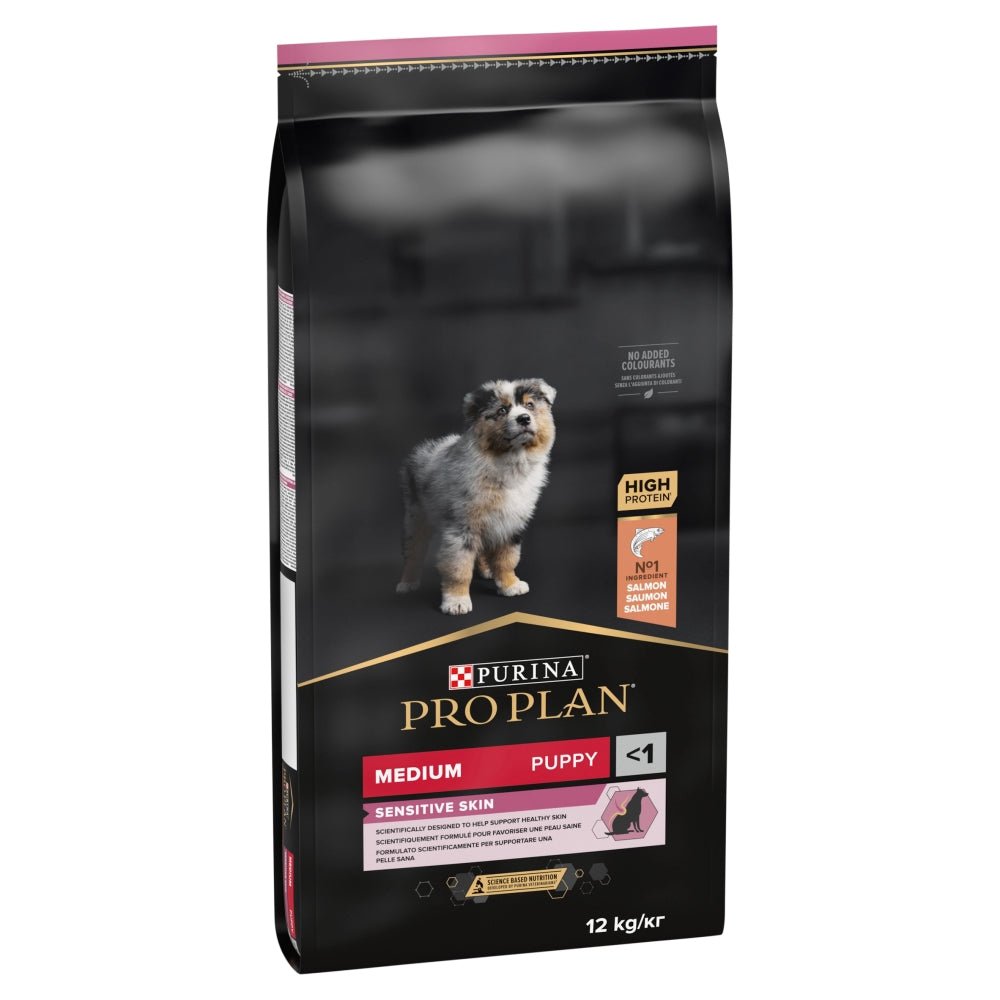 Pro Plan Medium Puppy Sensitive Skin Salmon Dry Dog Food 12kg, Pro Plan,