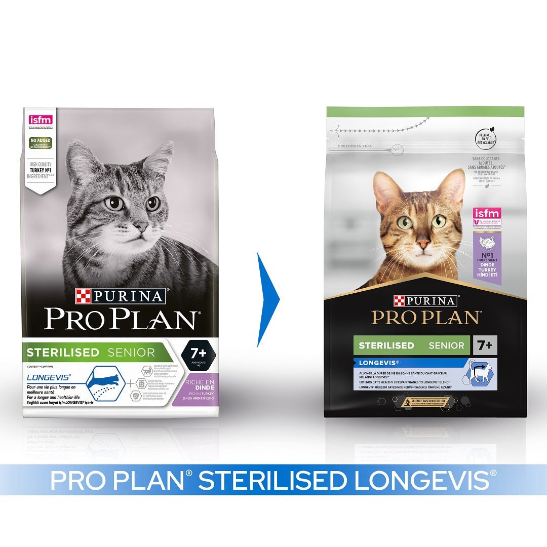Pro Plan Sterilised Longevis Dry 7+ Senior Cat Food Turkey 3kg, Pro Plan,