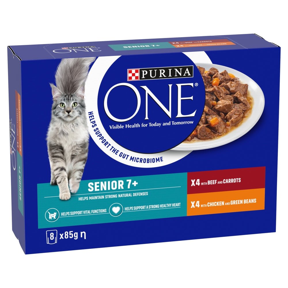 Purina One Senior 7+ Cat Chicken & Beef 5x (8x85g), Purina One,