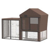 Rabbit Hutch Cover, Water-Resistant Pets Cage Protector, Breathable Guinea Pig Cage Cover - Brown, PawHut,