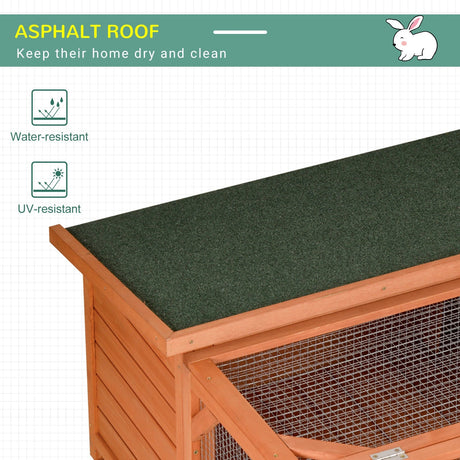 Rabbit Hutch Off-ground Small Animal Guinea Pig House 125.5 x 100 x 49cm, PawHut,