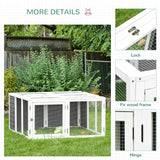 Rabbit Hutch Small Animal Guinea Pig House with Openable Roof Skylight Door, PawHut,
