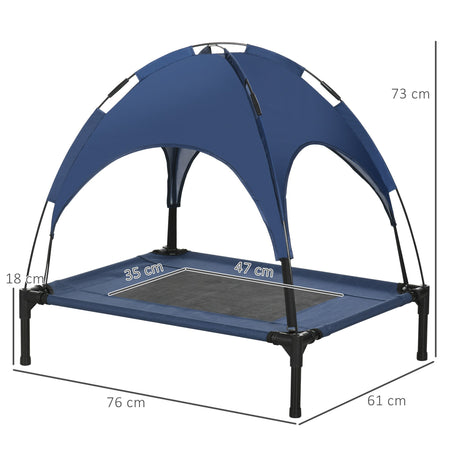 Raised Dog Bed, Waterproof Elevated Pet Cot with Breathable Mesh, UV Protection Canopy for Medium Dogs, PawHut, Grey