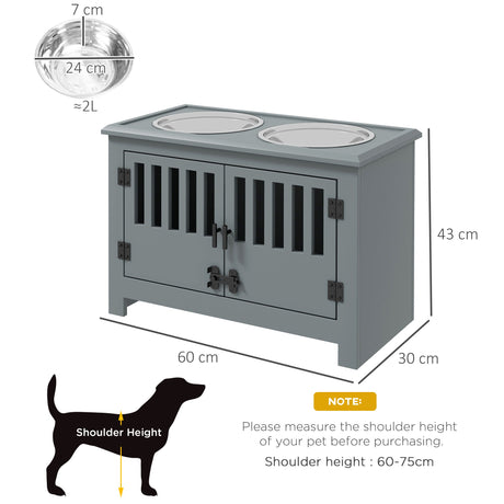 Raised Large Dog Feeding Station with Storage - Sleek & Functional, PawHut,