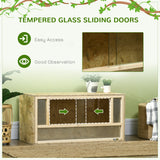 Reptile Terrarium Vivarium, Climbing Pet Containers, Reptile Habitat with Sliding Doors, Breathable Mesh, Easy to Install, for Lizards, Horned Frogs, Snakes, Chameleons, 80 x 40 x 40 cm, PawHut,