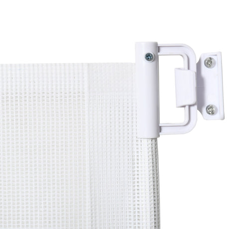 Retractable Safety Gate Dog Pet Barrier Folding Protector Home Doorway Room Divider Stair Guard White 115Lx82.5Hcm, PawHut,