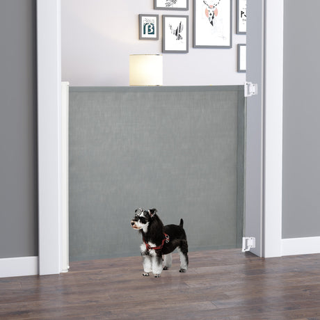 Retractable Safety Gate Dog Pet Guard Barrier Folding Protector Home Doorway Room Divider Stair Guard 115L x 82.5H cm, PawHut,