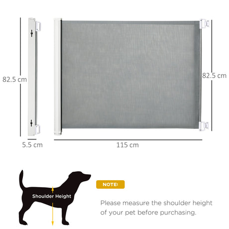 Retractable Safety Gate Dog Pet Guard Barrier Folding Protector Home Doorway Room Divider Stair Guard 115L x 82.5H cm, PawHut,