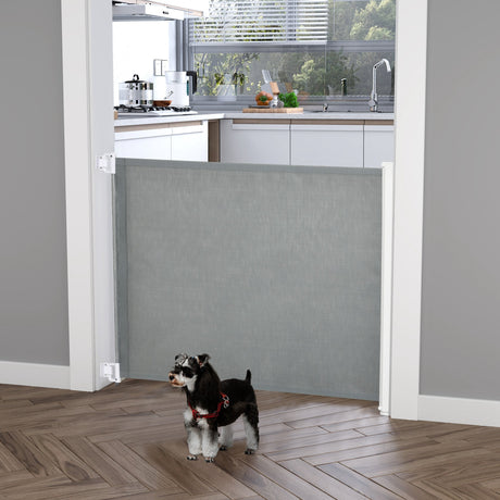 Retractable Safety Gate Dog Pet Guard Barrier Folding Protector Home Doorway Room Divider Stair Guard 115L x 82.5H cm, PawHut,