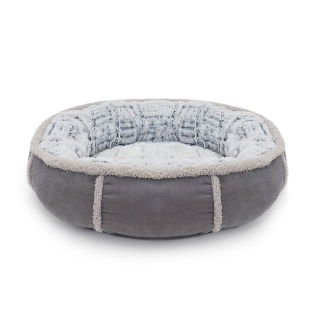 Rosewood 40 Winks Deep Plush Grey Donut Bed, Rosewood, 50 cm