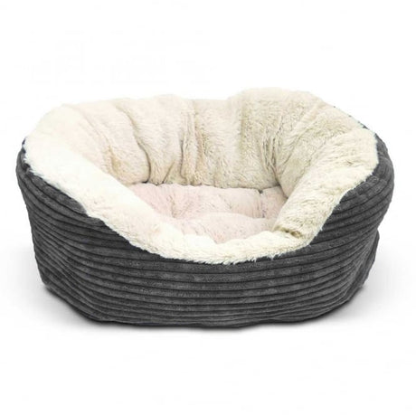 Rosewood 40 Winks Grey Jumbo Cord Dog Bed, Rosewood, 64 cm