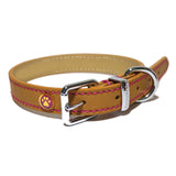 Rosewood Luxury Leather Dog Collar, Rosewood, 35 - 45 cm