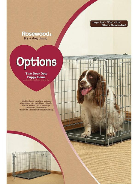Rosewood Options Dog/Puppy Two Door Home, Rosewood, Large