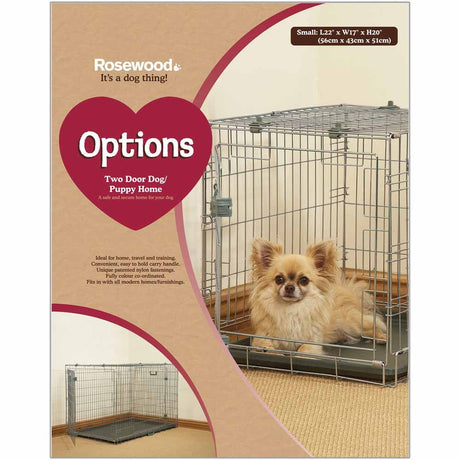 Rosewood Options Dog/Puppy Two Door Home, Rosewood, Small