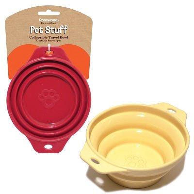 Rosewood Pet Stuff Collapsible Travel Bowl, Rosewood,