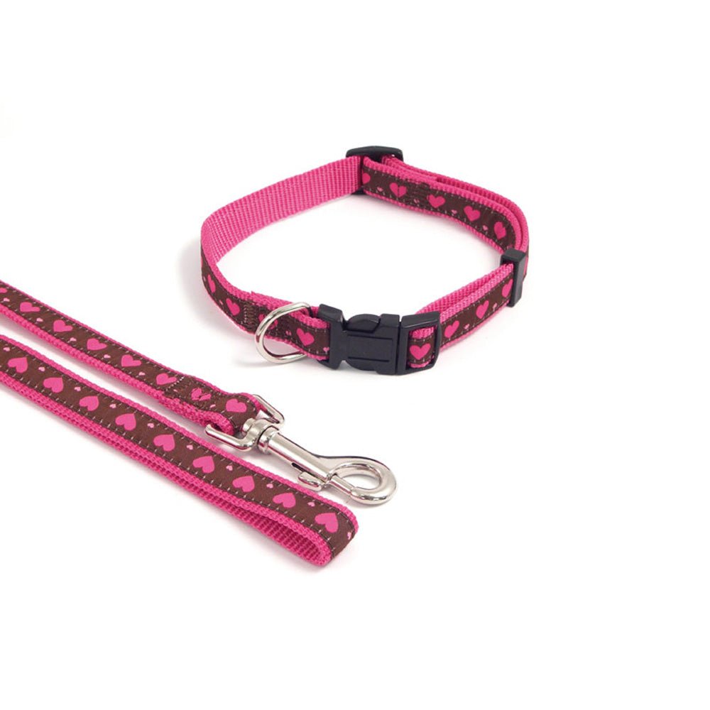Rosewood Pink Heart Dog Collar, Rosewood, 36 - 51 cm