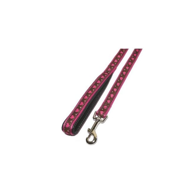 Rosewood Pink Heart Dog Lead, Rosewood,