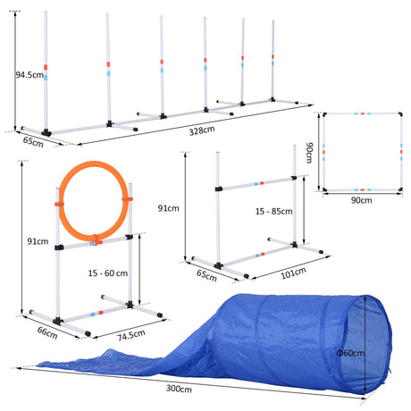 Set-of-5 Dog Agility Training Set, PawHut,