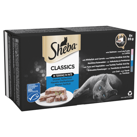 Sheba Classic Ocean Selection in Terrine Trays 4x (8x85g), Sheba,