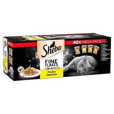 Sheba Fine Flakes Poultry Collection in Jelly 40 x 85g, Sheba,
