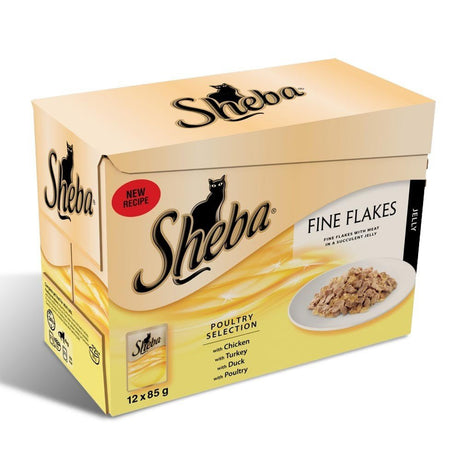 Sheba Fine Flakes Poultry Selection 4 x 12 x 85g, Sheba,