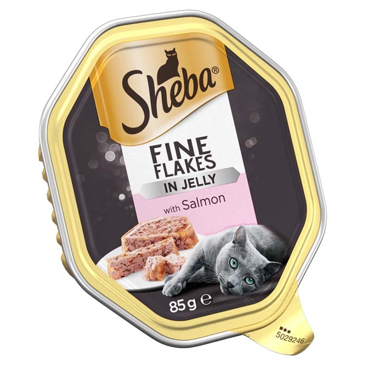 Sheba Fine Flakes Salmon in Jelly Trays 22 x 85g, Sheba,