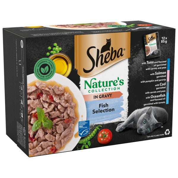 Sheba Nature's Collection Fish Selection in Gravy Pouches 4x (12x85g), Sheba,